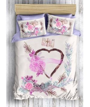 set de pat cu imprimeu romantic multicolor leunelle/37513/revista/32 37513